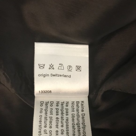 Akris Women's Size 10 Wavy Texture Wool Silk Asymmetrical Front Brown Jacket - Picture 9 of 9